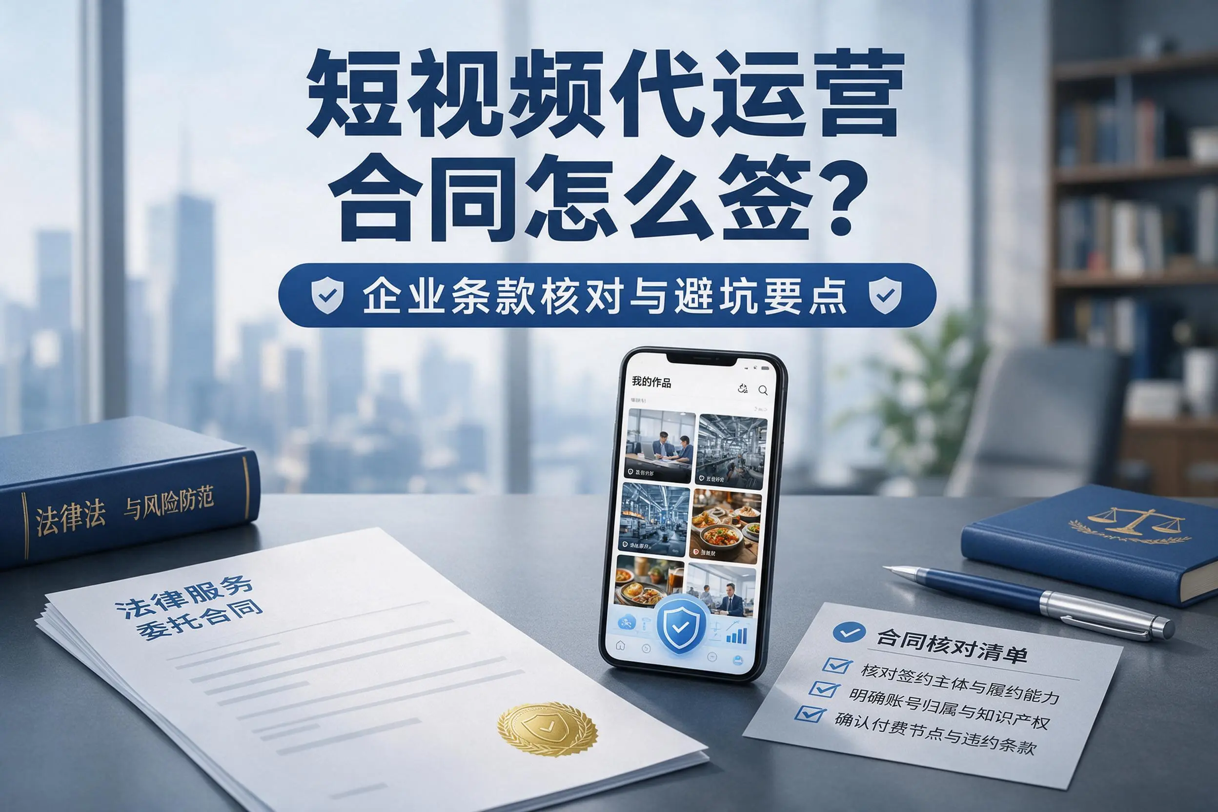 短视频代运营合同怎么签?邯郸企业条款核对与避坑要点