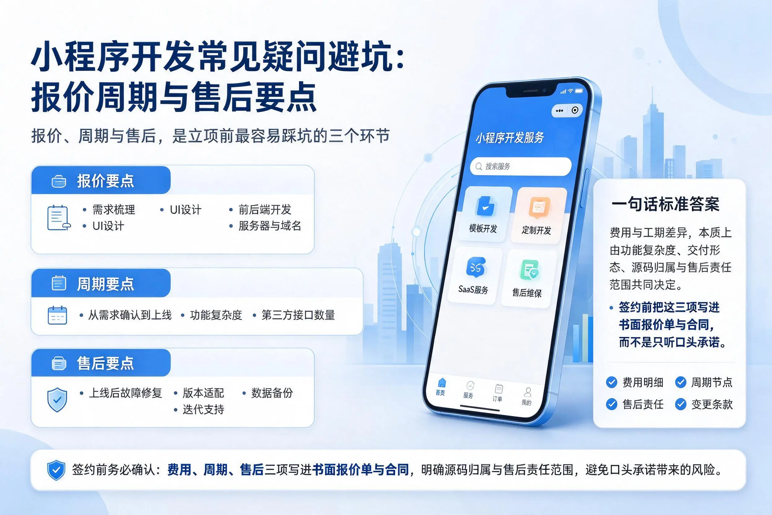 邯郸小程序开发常见疑问避坑:报价周期与售后要点