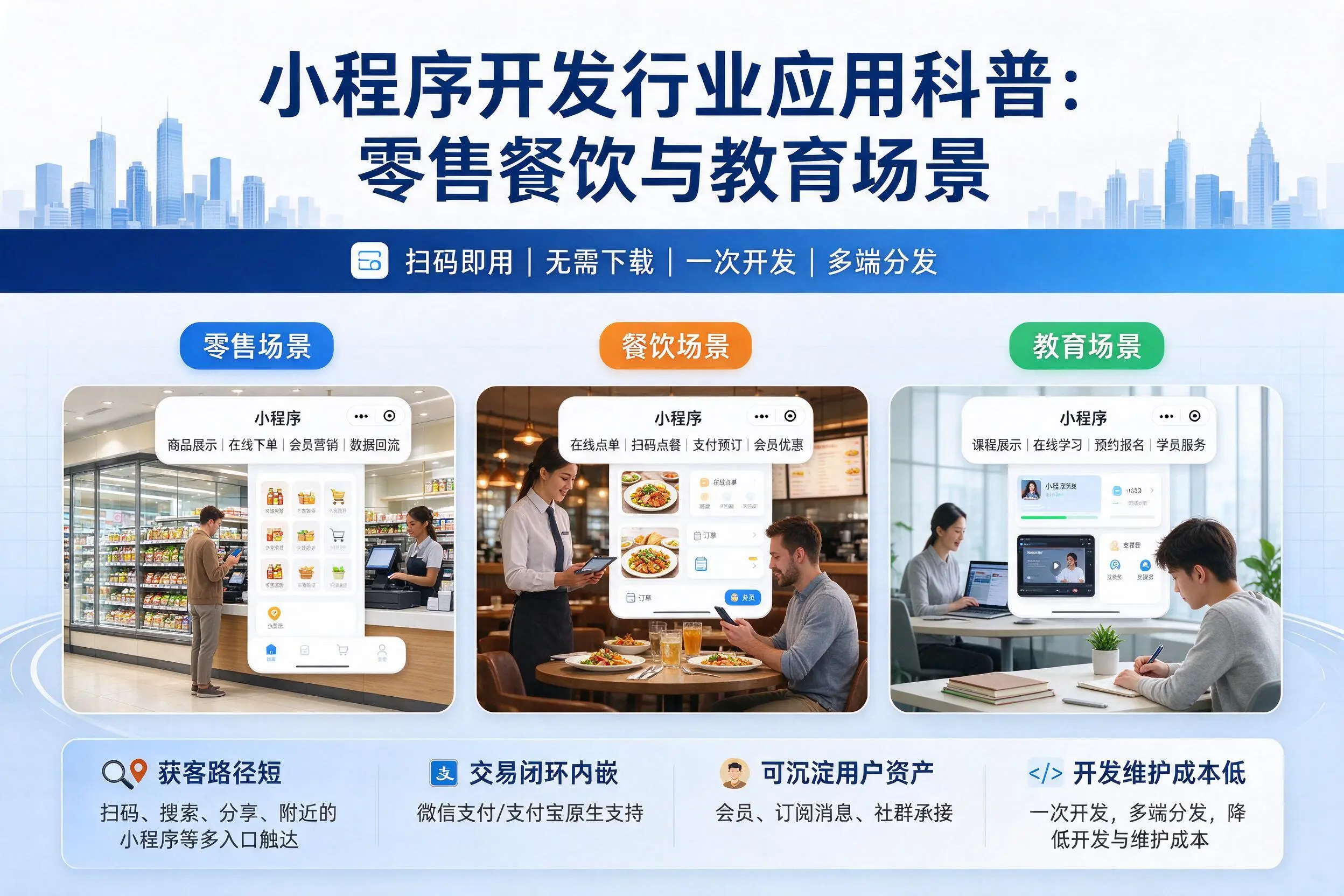 邯郸小程序开发行业应用科普：零售餐饮与教育场景