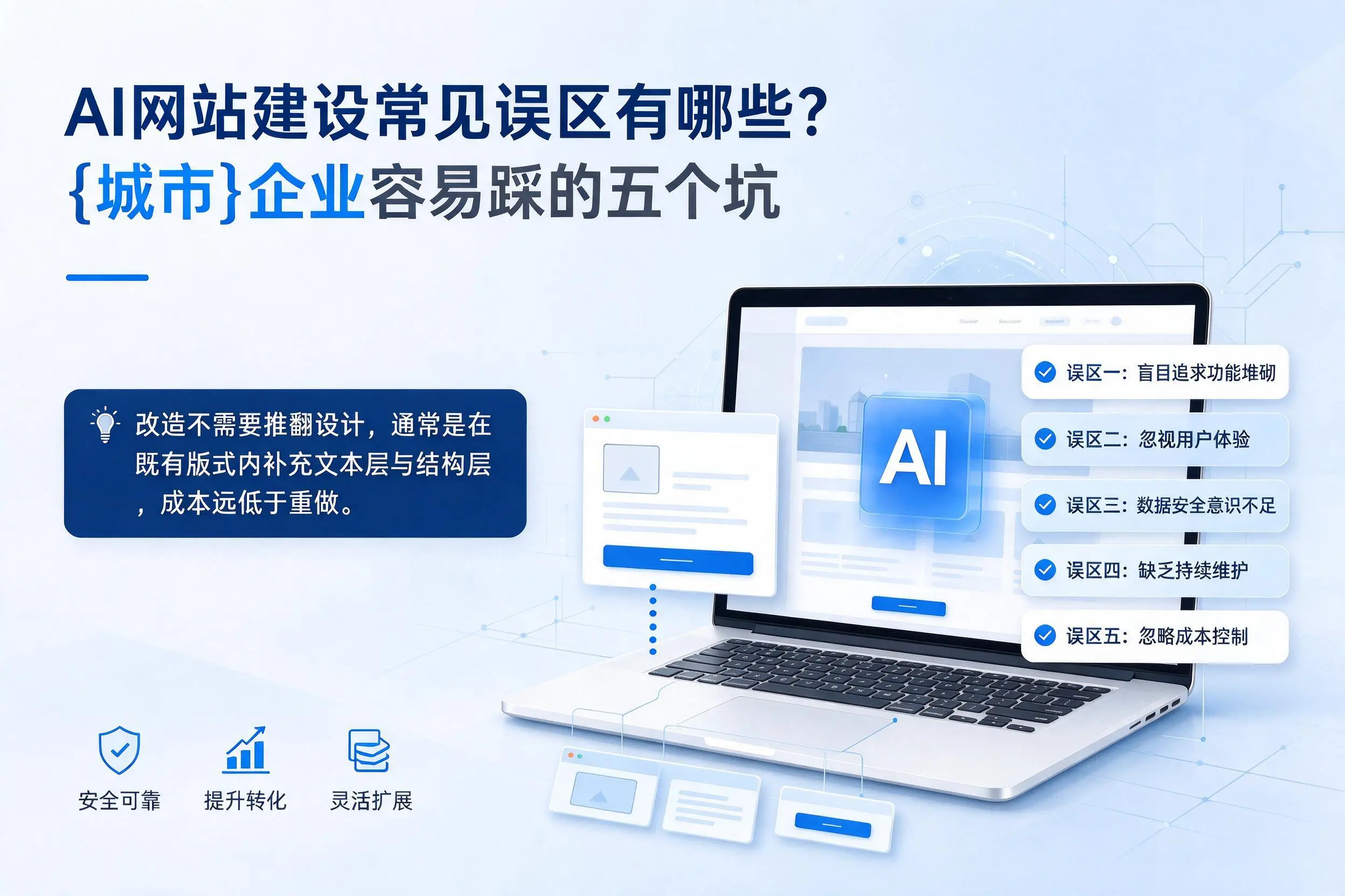 AI网站建设常见误区有哪些？邯郸企业容易踩的五个坑