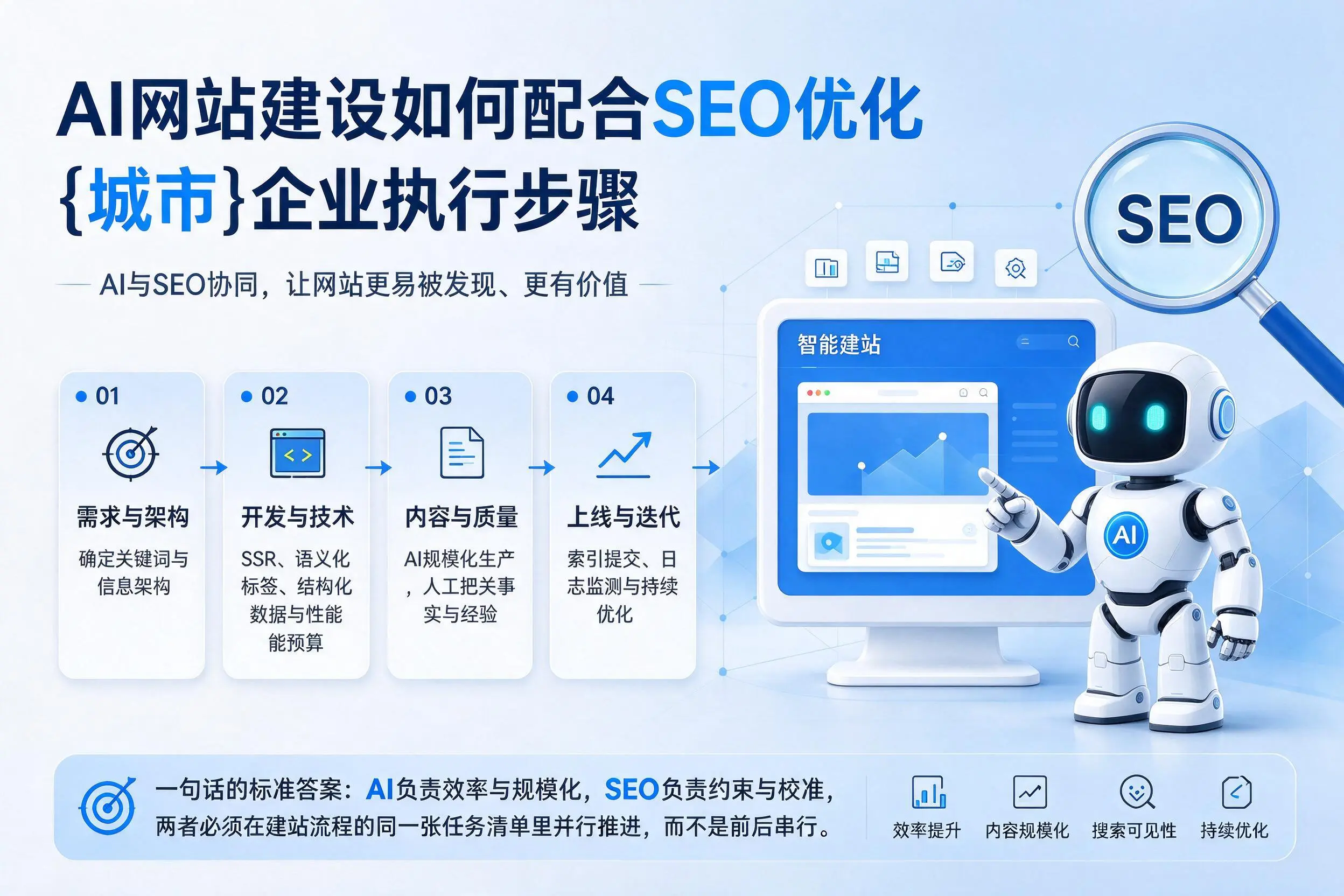 AI网站建设如何配合SEO优化，邯郸企业执行步骤