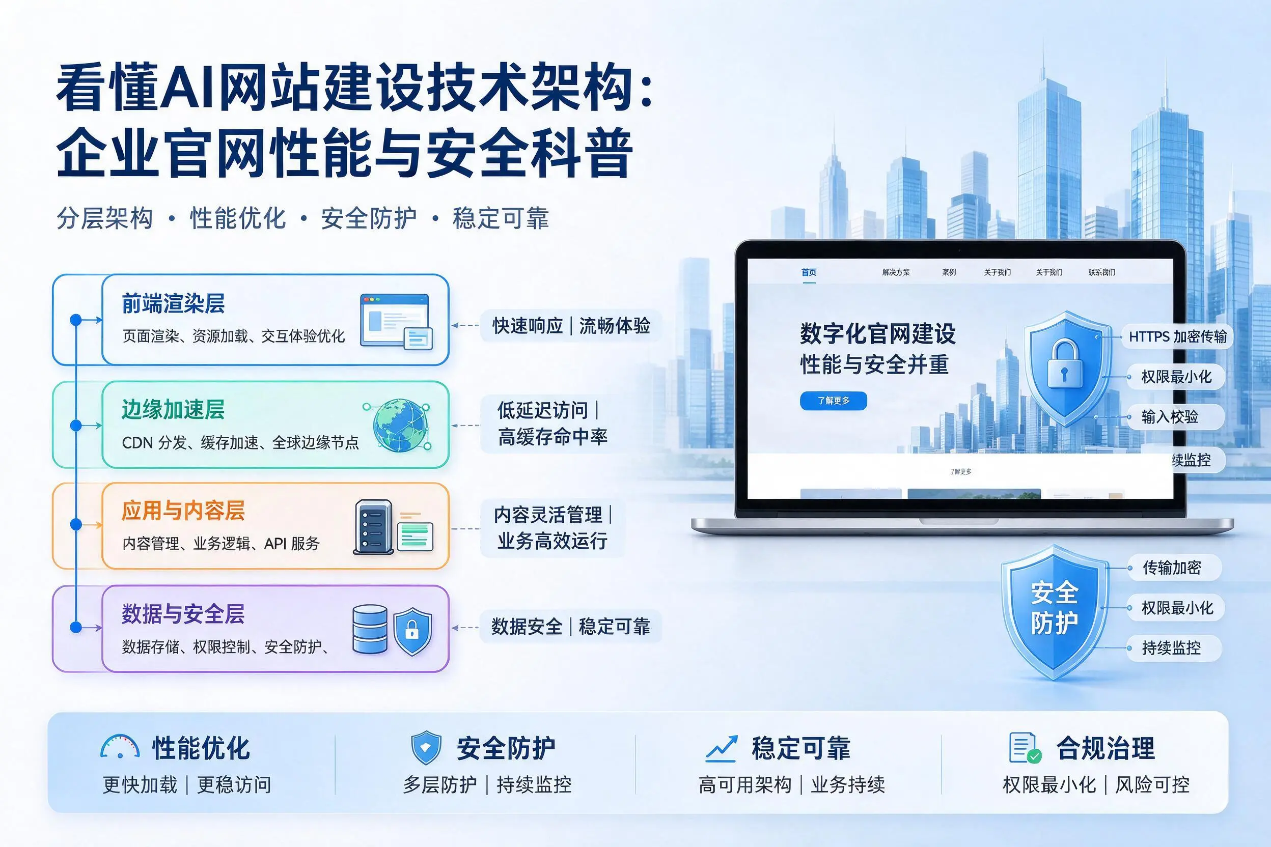 看懂AI网站建设技术架构：邯郸企业官网性能与安全科普