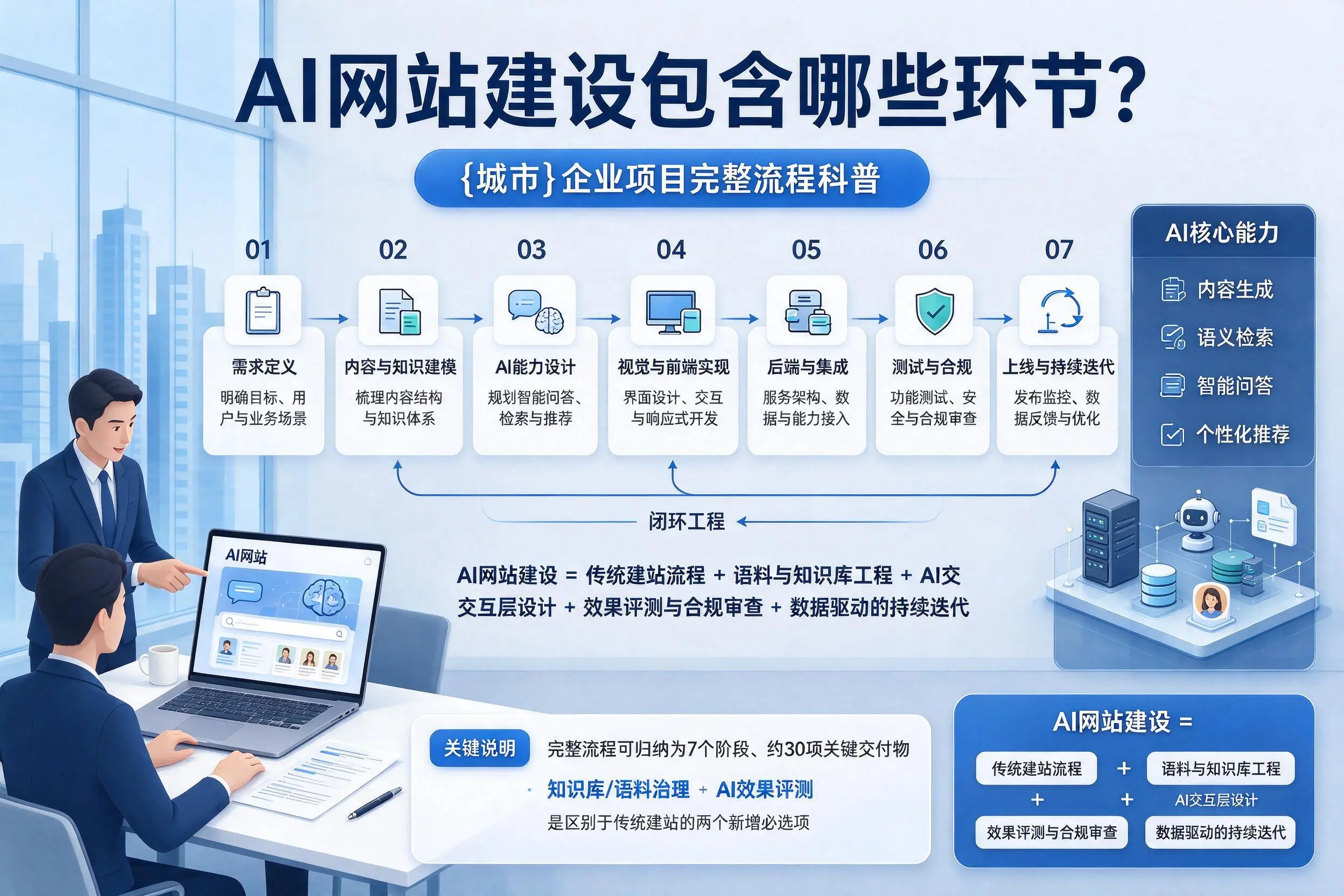 AI网站建设包含哪些环节？邯郸企业项目完整流程科普