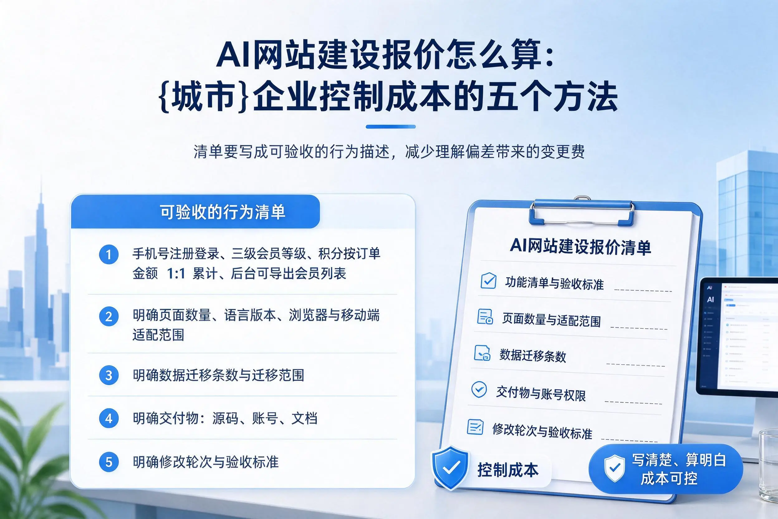 AI网站建设报价怎么算：邯郸企业控制成本的五个方法